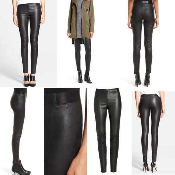 Alice + Olivia Pants - Alice + Olivia Front Zip Leather Leggings